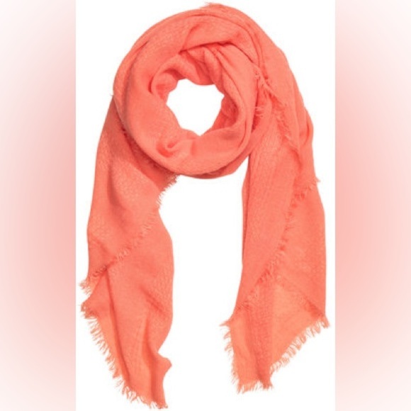 ⭐️NWT,Merona, Gorgeous Vibrant Coral Scarf, Wrap,Vacation,CruiseWear,Salmon - Picture 1 of 8